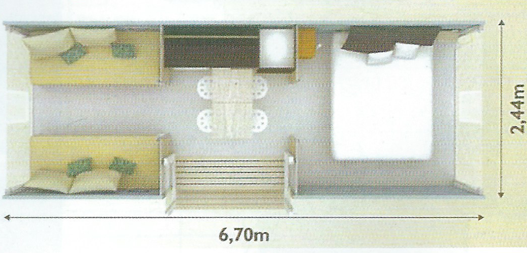Plan de nos mobil-home 2 chambres